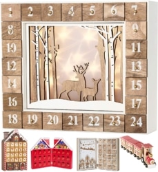 Wiederverwendbarer Adventskalender aus Holz zum Befüllen