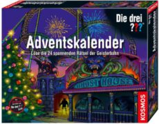 KOSMOS 634162 - Die drei ??? Adventskalender 2019, Löse 24 spannende Rätsel in der Geisterbahn, mit 24 Detektiv-Gimmicks, Spielzeug-Adventskalender für Kinder ab 8, Krimi Geschichte bis Weihnachten